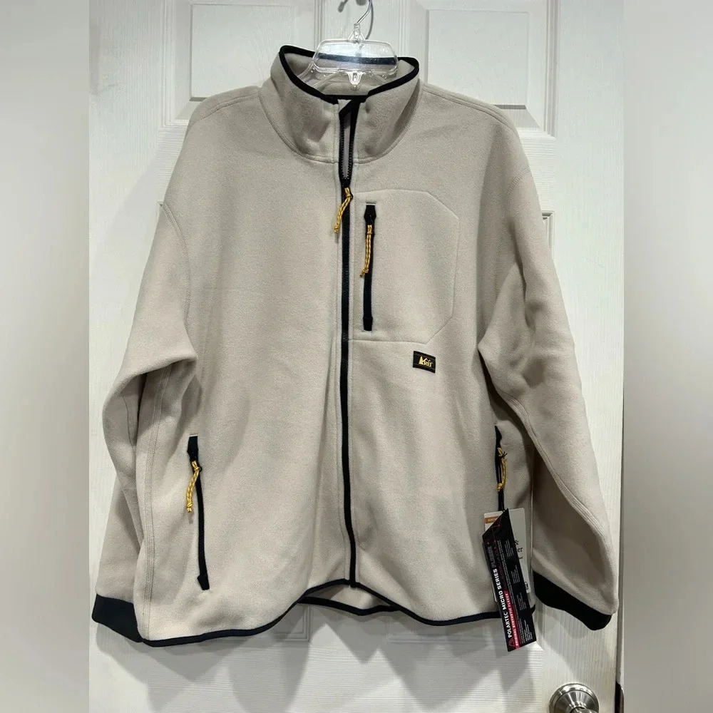 REI Women’s XL Trailsmith Fleece Jacket NWT Washed Stone White Polartec Y2K